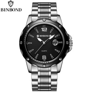 นาฬิกาข้อมือผู้ชาย BINBOND B9696 รุ่นหรูหรา ปี 2026 คุณภาพสูง กันน้ำ เรืองแสง สายสแตนเลส สตีล ควอตซ์ แสดงวันและวันที่ - Product Image 3