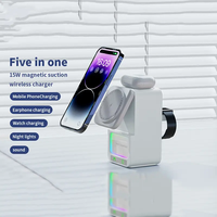 5 1 15W Lampu Malam Magnetik untuk Speaker Pengisi Daya Nirkabel Mikrofon untuk iPhone IWatch untuk Stasiun Pengisian Cepat