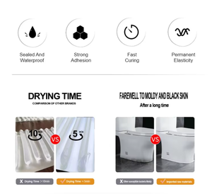 Scellant en <span class=keywords><strong>silicone</strong></span> acétique multi-usages pour verre, <span class=keywords><strong>blanc</strong></span>, résistant aux intempéries, pour baignoire, toilettes, cuisine - Product Image 5