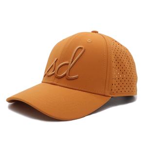 Casquette de golf unisexe orange à chevrons 6 panneaux avec logo brodé découpé au laser et imperméable pour les quatre saisons - Product Image 2
