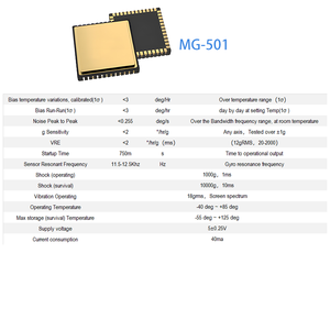 Chip de Giroscópio MEMS de Alta Precisão de Eixo Único ±500 ° /s 12kHz Saída - Product Image 3