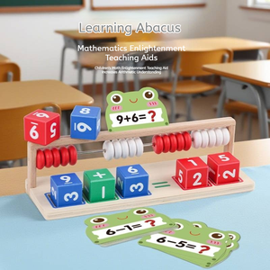 Apprentissage de l'arithmétique mentale des perles Montessori Little Frog Design Jeu de mathématiques classique pour enfants - Product Image 5