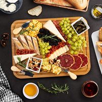 Kalkoensnijplank, Zware Vleesborst Snijplank Voor Thanksgiving Bamboe Houten Slagersblok Met Sapgroef