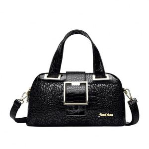 Elegante Borsa da Donna alla Moda con Motivo Coccodrillo e Reticolo, Lussuosa Borsa a Spalla con Molteplici Cerniere, Novità 2024 - Product Image 6