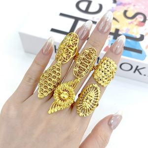 แหวนดีไซน์แฟชั่นใหม่ Jxx แหวนทองชุบ 24k สำหรับงานแต่งงานของผู้หญิง - Product Image 1