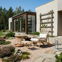 Fauteuil inclinable d'extérieur Meiqi résistant aux intempéries, dossier réglable, design pliable, résistant aux UV, pour balcon et terrasse extérieurs
