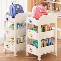 Chariot de rangement mobile à roulettes, étagère de rangement multi-niveaux sous le bureau pour sacs d'école, livres et collations