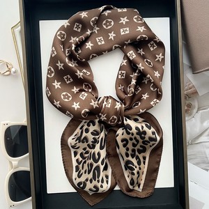 Novo 70cm Quadrado Plain Animal das mulheres Impresso Lenço de Poliéster Primavera Verão All-Match Xale - Product Image 5