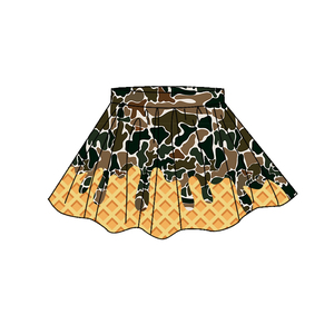 Jupe respirante imprimée camouflage vert GLK0273 pour petite fille, collection boutique, jupe de yoga d'été pour bébé fille, vente en gros - Product Image 4
