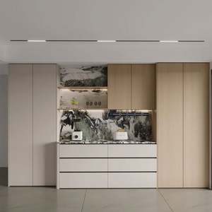 WoodenShelving Built-in Library Wall Customizable Living Room Bookcase Laminated Board Wine <b>Cabinet</b> Living RoomFurniture Display - Product Image 1