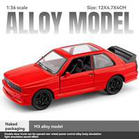Coche de juguete de metal fundido a presión 1:36 Retro Traveler Lada Shell Worm M3 con puertas que se abren, ruedas móviles y luz