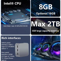 Mini PC Industrial sin Ventilador, Micro Ordenador de Escritorio, Caja Pequeña, Barebone para Oficina en Casa, Wi-Fi, Core I3 I5 I7 I9, 8GB DDR4, 128GB SSD