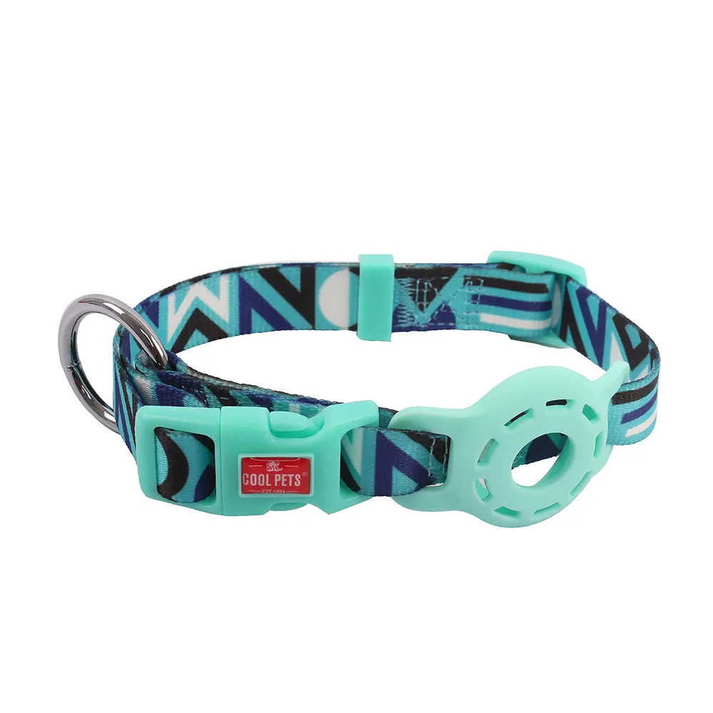 Manufacturer pet supplies dog air tag collars polyester adjustable led dog collar and leash set