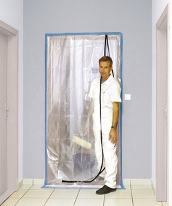 <span class=keywords><strong>Film</strong></span> plastique auto-adhésif en PE souple en forme de C, résistant à l'humidité, avec fermeture éclair pliable, pour barrière anti-poussière de construction - Product Image 2