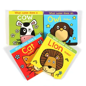 High quality early education intelligence animal sound toy slide borad books prints raudio kids book