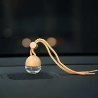 Flacon diffuseur de parfum et d'huiles essentielles en verre vide de 6 ml pour voiture, avec bouchon à vis en bois, MOQ 100 pièces