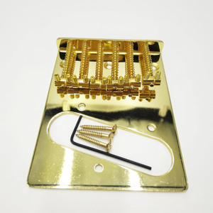 Pont de guitare électrique TL 6 cordes avec plaque de tension et 6 chevilles d'accordage Or Argent Noir Accessoire de guitare Pièces de guitare - Product Image 4