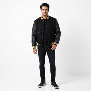 Wholesale <b>Long</b> Sleeve Classic Baseball Style Winter <b>Jacket</b> Premium Baseball <b>Jacket</b> <b>Men's</b> Lettering Baseball <b>Jacket</b> - Product Image 1