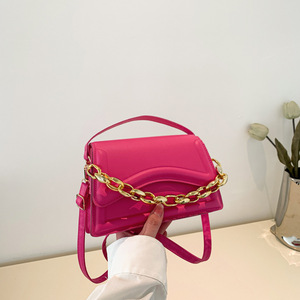 Sac à main femme en cuir PU Candy <span class=keywords><strong>Fashion</strong></span> à bandoulière unique avec fermeture à chaîne, couleur unie, doublure en polyester - Product Image 2