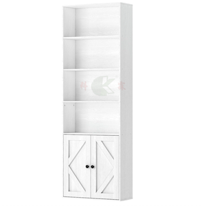 Estantería de 6 Niveles con 2 Puertas, Mueble de Almacenamiento para Oficina en Casa, Sala de Estar, Dormitorio, Blanco - Product Image 1