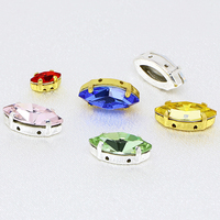Dongzhou Perles de pierre fantaisie en cristal en forme d'oeil de cheval à coudre en laiton Vente en gros de strass lâches pour bijoux Vêtement DIY