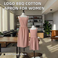 Tablier de cuisine pour femme avec logo, design dos croisé, en coton, sans manches, pour la protection contre la chaleur