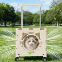 Poussette pliable transparente pour animaux de compagnie, pour petits chiens et chats, chariot de transport et de rangement avec roues détachables