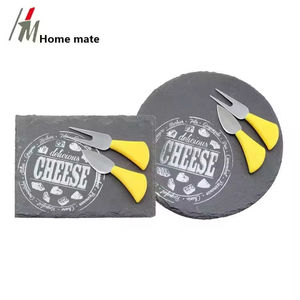 Étiquettes cadeaux en <span class=keywords><strong>ardoise</strong></span> naturelle 22x16cm, plateau à fromage rectangulaire en <span class=keywords><strong>ardoise</strong></span> avec couteau et fourchette à fromage en acier inoxydable - Product Image 1