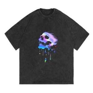 T-shirt décontracté en coton épais pour hommes respirant solide/motif à carreaux Matériau en viscose avec logo - Product Image 4