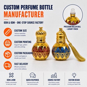 Flacone Vuoto Personalizzato per Profumo Attar, in Vetro con Astuccio in Filigrana Dorata Smaltata, Ricaricabile, Rotondo, per <span class=keywords><strong>Oud</strong></span> - Vendita all'Ingrosso Diretta dalla Fabbrica - Product Image 3