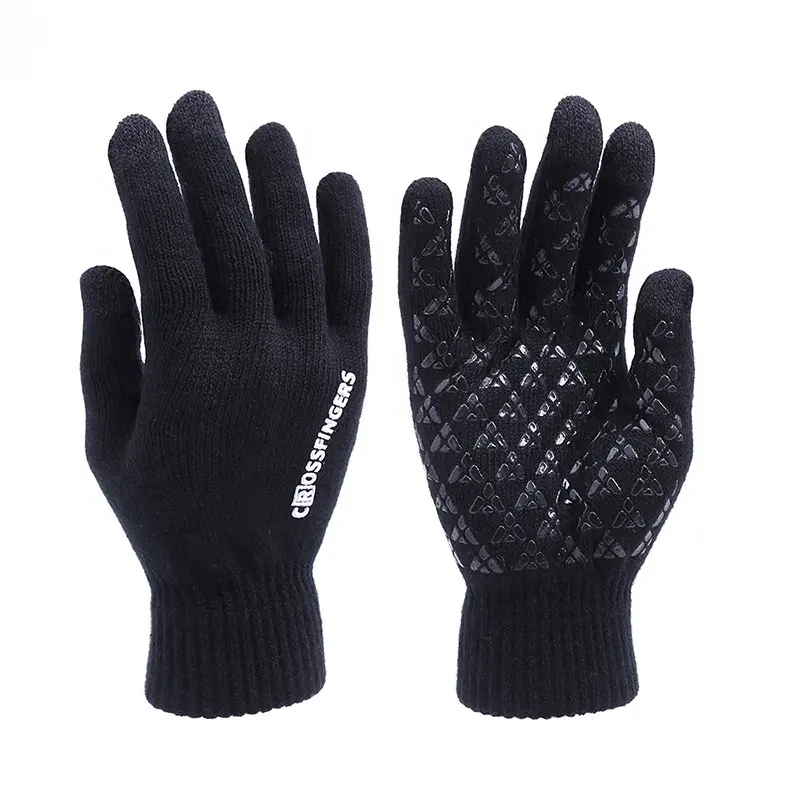 Winter Gloves for Men and Women Upgraded Touch Screen Anti Slip Silicone Gel Elastic Cuff Thermal Soft Wool Lining