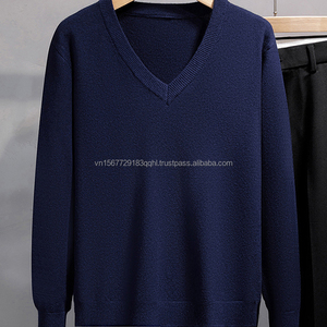 Suéter de Punto para Hombre, Estilo Urbano, Cuello en V, Manga Larga, para Otoño e Invierno - Product Image 5