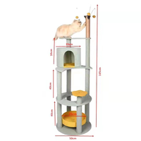 Arbre à chat en bois de luxe, écologique et sûr, multi-niveaux, avec capsule transparente, tour pour chat, maisonnette pour chaton en bois et griffoir en sisal