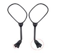 Rétroviseur rond universel pliable de moto, noir, 2 pièces, miroir
