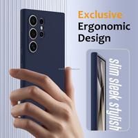 Étui de téléphone sport antichoc en silicone liquide avec doublure en microfibre et protection d'appareil photo pour S26/S25/S24 Ultra