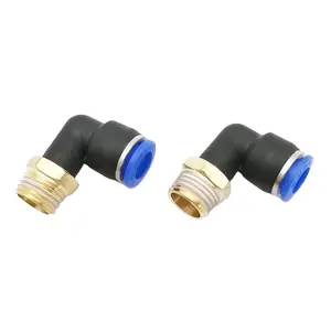 PL Pneumatic Push Fitting Air Quick Connect Pipe Fittings 1/8" 1/4" 3/8" 1/2" Male Male Elbow Connector