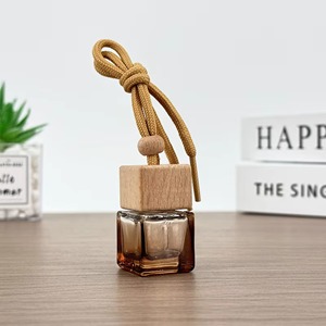 8ml Custom Mini Empty Car Perfume <b>Diffuser</b> Pendant Aroma Therapie Amber Square Glass Hanging Car Perfume <b>Diffuser</b> <b>Bottle</b> - Product Image 1