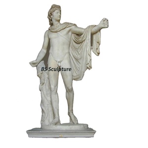 Décoration extérieure ornement de jardin marbre <span class=keywords><strong>appolo</strong></span> hommes avec une sculpture de chien - Product Image 6