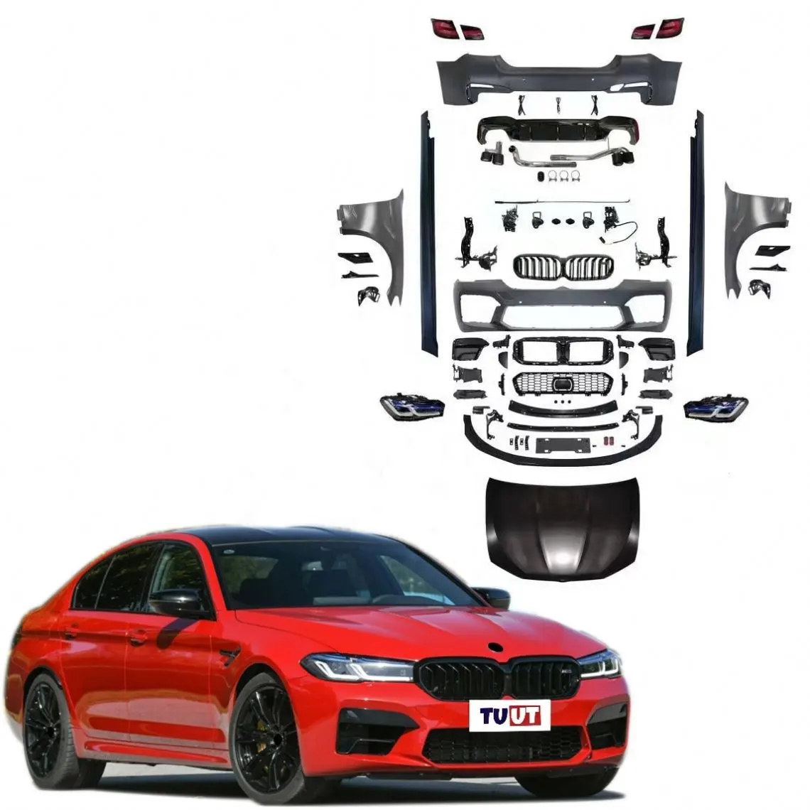 Новейший новый дизайн BMW 5 серии F10 10-17 обновление до G30 LCI M5 стиль PP + ABS Материал передняя + задняя бамперная решетка