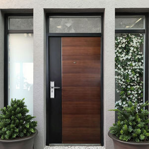 Portes en acier à grain de bois ZS avec isolation thermique et isolation phonique Portes avant et arrière en acier antivol en acier professionnel - Product Image 4