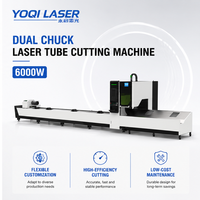 Équipement de découpe laser de tubes métalliques à double mandrin CNC OEM, machine de découpe laser à fibre