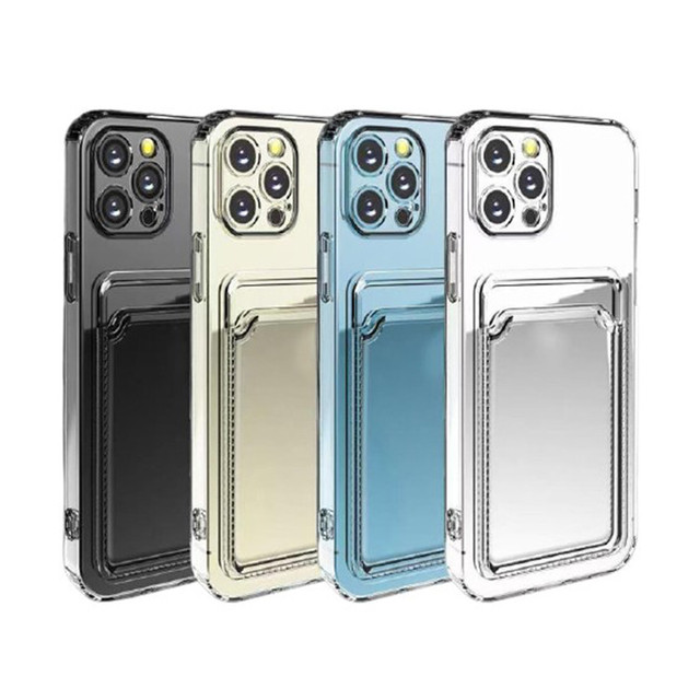 1.5MM Clear Card Wallet Phone Case for for iphone 17 16 15 Pro Max Transparent Shockproof Cover with Card Display Pocket