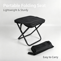 Chaise de camping pliable compacte, structure métallique robuste, chaise de jardin, mobilier d'extérieur pour la pêche, le pique-nique, la randonnée, les voyages