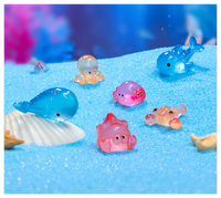 Dessin animé 3d résine mignon bureau mini jouet sous la mer créature petit animal marin aquarium bonsaï miniature résine statue figurine