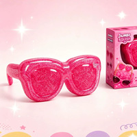 Nouveauté 2026, Jouet à presser anti-stress souple à rebond lent, design tendance et cool, en forme de lunettes rose pailleté Vaseline, pour le marché international