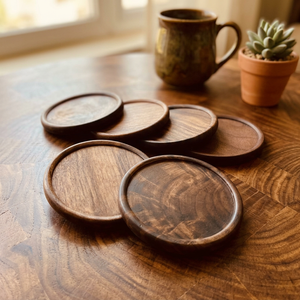Handcrafted <b>Wooden</b> Standing Coasters Set <b>Blank</b> Coffee Tea Dining Table Accessories Kitchen Party Wedding Free Bulk Mat Pad Units - Product Image 1
