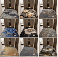 Crystal Velvet Dark Floral Area Rugs Printed Carpet Floor Mat for Living Room Bedroom Entryway Home Decor Wholesale Supplier B2B