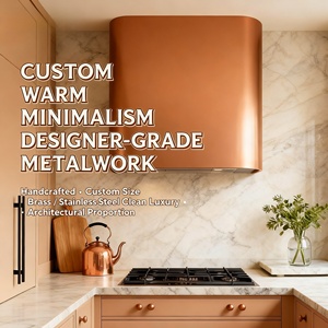 Sang Trọng #304 Thép Không Gỉ Treo Tường Phạm Vi Mui Xe Tăng Vàng Tùy Chỉnh Cong Hộp Hình Dạng Nhà Bếp Mui Xe Hiện Đại Điện Thông Gió - Product Image 1