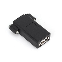 USB 2.0 versi Plug adaptor perempuan berlapis nikel hitam dengan sekrup instal suku cadang telekomunikasi