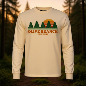 T-shirt promozionale vintage anni '70 Olive Branch MS a maniche lunghe, stile retrò - Product Image 3